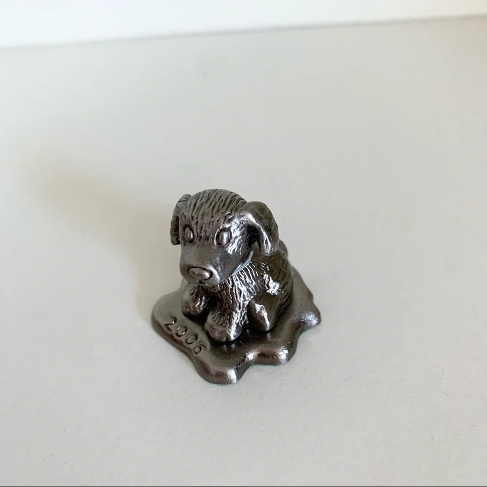 Vintage Girl Scout puppy solid metal statuette